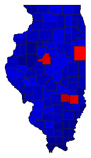 1990 Illinois County Map of Republican Primary Election Results for Governor
