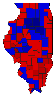 1990 Illinois County Map of Democratic Primary Election Results for State Treasurer