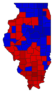 1990 Illinois County Map of General Election Results for Attorney General