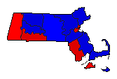 1990 Massachusetts County Map of General Election Results for Governor