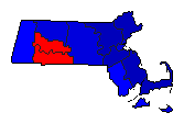 1990 Massachusetts County Map of General Election Results for State Treasurer