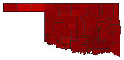 1990 Oklahoma County Map of General Election Results for Senator