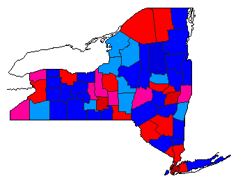 1992 New York County Map of General Election Results for President