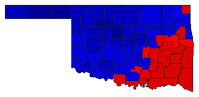1992 Oklahoma County Map of General Election Results for Senator