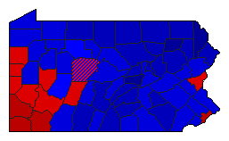 1992 Pennsylvania County Map of General Election Results for Attorney General