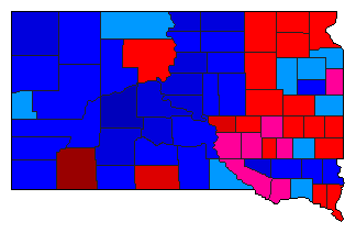 1992 South Dakota County Map of General Election Results for President