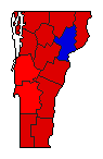 1992 Vermont County Map of General Election Results for Senator