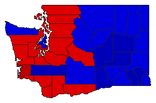 1992 Washington County Map of General Election Results for Senator