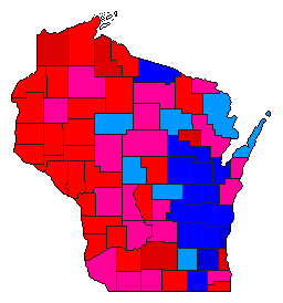 1992 Wisconsin County Map of General Election Results for President