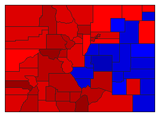 1992 Colorado County Map of General Election Results for Senator