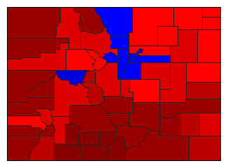 1992 Colorado County Map of Democratic Primary Election Results for Senator