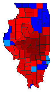 1994 Illinois County Map of Democratic Primary Election Results for Lt. Governor