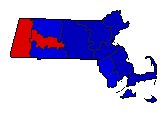 1994 Massachusetts County Map of General Election Results for State Treasurer