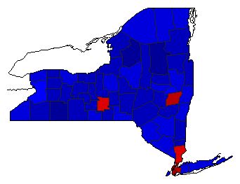 1994 New York County Map of General Election Results for Comptroller General