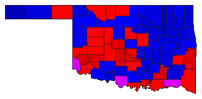 1994 Oklahoma County Map of Republican Primary Election Results for Insurance Commissioner