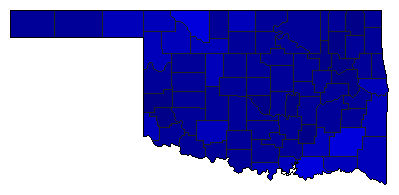 1994 Oklahoma County Map of Republican Primary Election Results for Senator