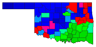 1994 Oklahoma County Map of General Election Results for Governor