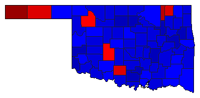 1994 Oklahoma County Map of Republican Primary Election Results for Governor