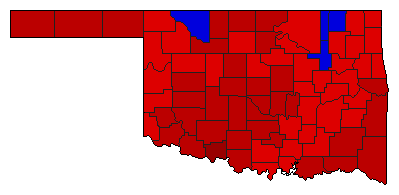 1994 Oklahoma County Map of Democratic Runoff Election Results for Governor