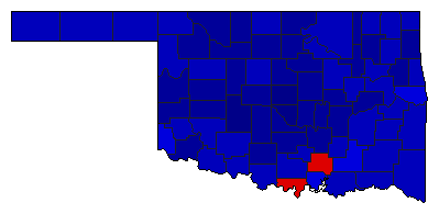 1994 Oklahoma County Map of Republican Primary Election Results for State Treasurer