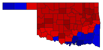 1994 Oklahoma County Map of Democratic Runoff Election Results for State Treasurer