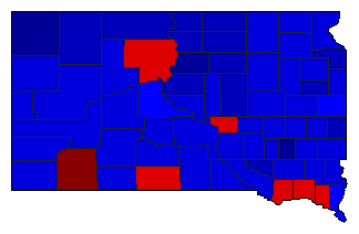 1994 South Dakota County Map of General Election Results for Governor