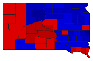 1994 South Dakota County Map of Republican Primary Election Results for Governor