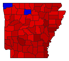 1994 Arkansas County Map of General Election Results for Governor