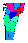 1994 Vermont County Map of Republican Primary Election Results for Governor