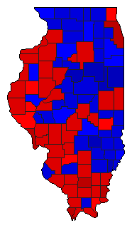 1996 Illinois County Map of General Election Results for Senator