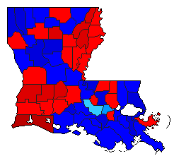 1996 Louisiana County Map of Republican Primary Election Results for President