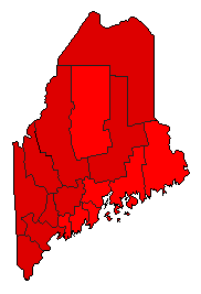 1996 Maine County Map of General Election Results for President
