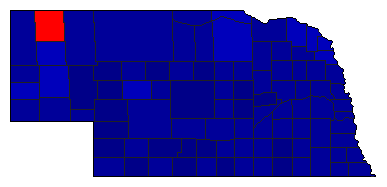 1996 Nebraska County Map of Republican Primary Election Results for President
