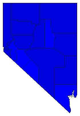 1996 Nevada County Map of Republican Primary Election Results for President