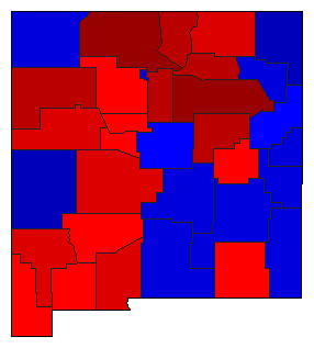 1996 New Mexico County Map of General Election Results for President