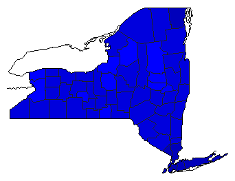 1996 New York County Map of Republican Primary Election Results for President