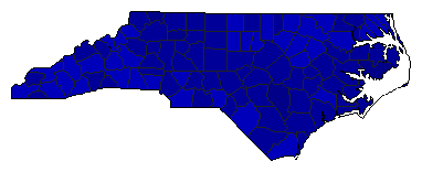 1996 North Carolina County Map of Republican Primary Election Results for President