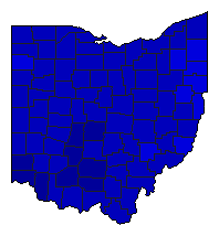 1996 Ohio County Map of Republican Primary Election Results for President