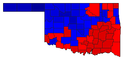 1996 Oklahoma County Map of General Election Results for President
