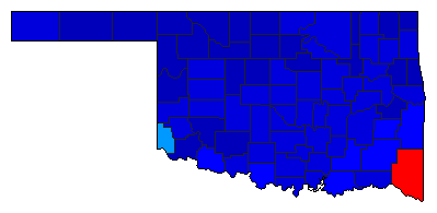 1996 Oklahoma County Map of Republican Primary Election Results for President