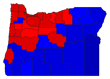 1996 Oregon County Map of General Election Results for Attorney General