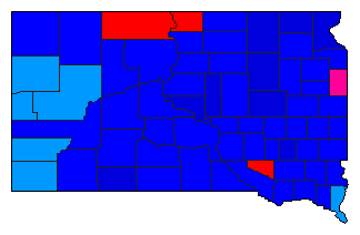1996 South Dakota County Map of Republican Primary Election Results for President