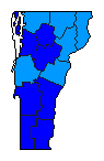 1996 Vermont County Map of Republican Primary Election Results for President