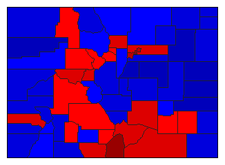 1996 Colorado County Map of General Election Results for President