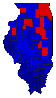 1998 Illinois County Map of Republican Primary Election Results for Senator