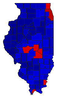 1998 Illinois County Map of Democratic Primary Election Results for Secretary of State