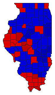 1998 Illinois County Map of Republican Primary Election Results for Secretary of State