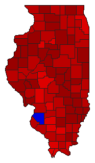 1998 Illinois County Map of Democratic Primary Election Results for State Treasurer