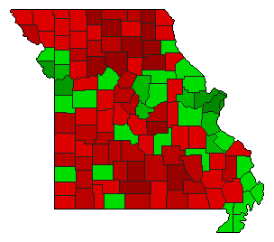 1998 Missouri County Map of General Election Results for Initiative