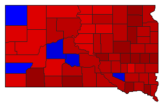 1998 South Dakota County Map of General Election Results for Senator